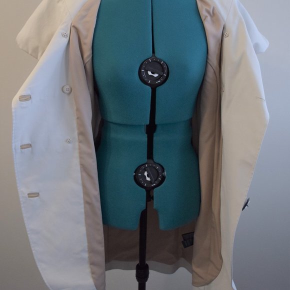 Off-White Buttoned Fall Trench Peacoat Leather Coat - Picture 12 of 16